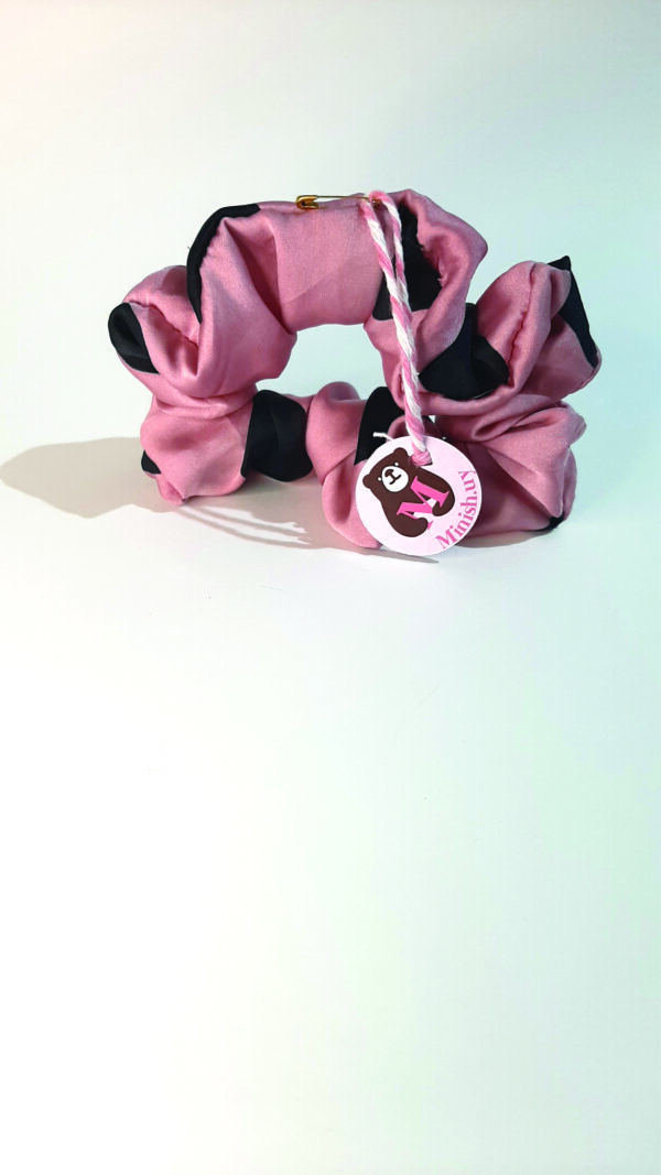 Scrunchie dots rosa - Imagen 2