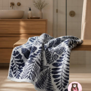 Toalla grande algodon print negro